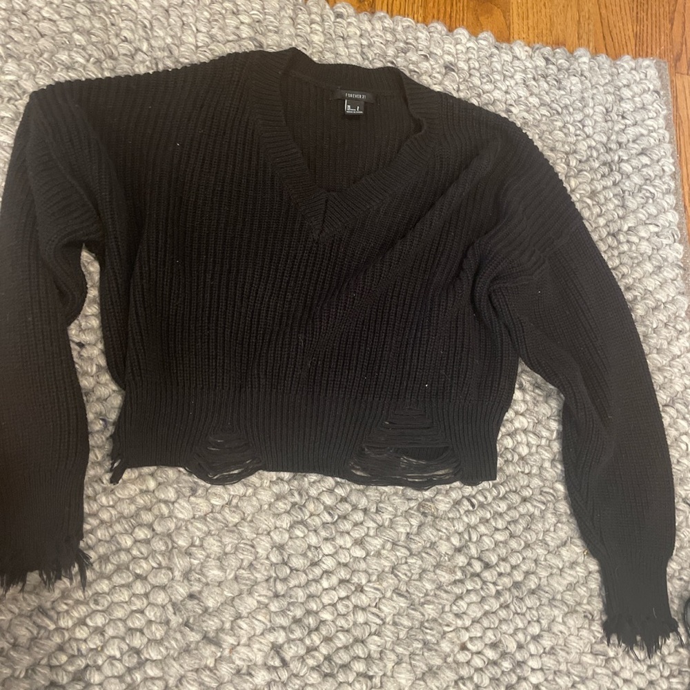 black sweater